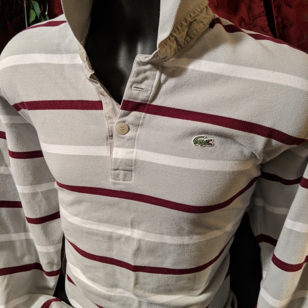 Lacoste Long Sleeve Striped Polo